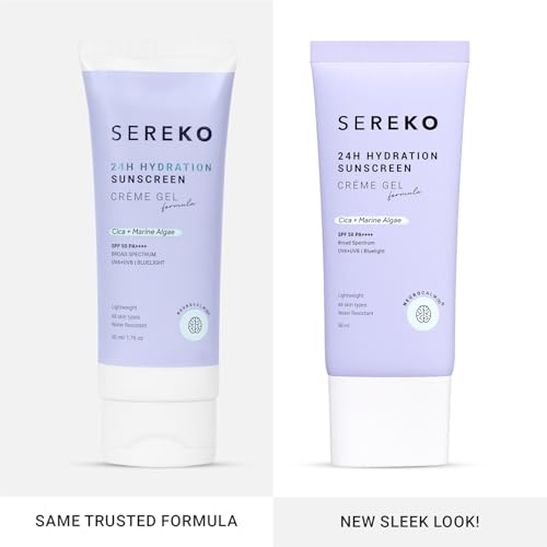 SEREKO Sunscreen SPF 50 PA++++ Crème Gel | Zero White Cast, Blue Light + UVA/UVB Protection | Quick Absorbing, Non-Greasy, 24H Hydration | For Men & Women | All Skin Types – 50ml - Image 3