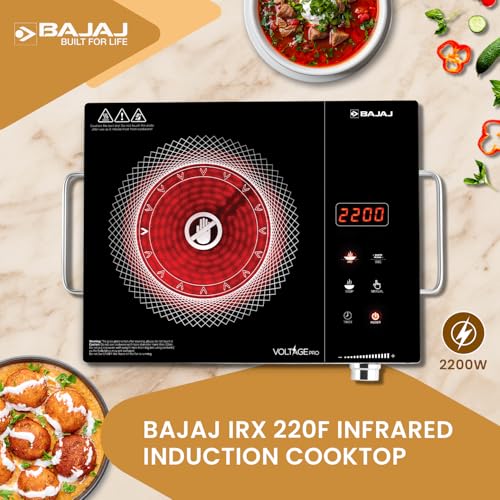 Bajaj IRX 220F Infrared Induction Cooktop | 2200 Watts | 11 Power Level | 3 Preset Menu | Feather Touch Controls | Digital display | 1 Year Warranty 【Black/Silver】 - Image 3
