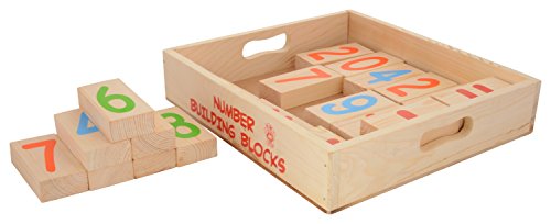 Skillofun Wooden Number Blocks, Multi Color