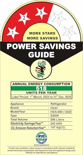 Haier 596L 3Star 2 Door Side by Side Frost Free Refrigerator|100% Convertible|Expert Inverter|Digital Display Panel|Twist Ice Tray|Deo Fresh Technology (HES-690SS, Shiny Silver) - Image 7