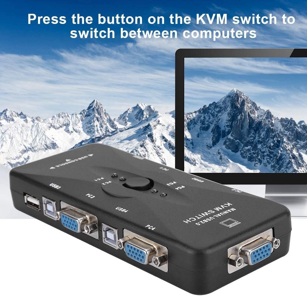 1Goal Multiport Monitor Hub, 4 Ports USB KVM VGA/SVGA Monitor Hub Computer Switch Box Adapter Devices for PC Keyboard Mouse