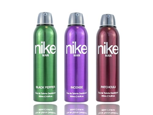 Nike Unisex Black Pepper + Incense + Patchouli Fresh Spray Deodorant For Man - Pack Of 3 (200Ml Each), 3 Count - Image 3