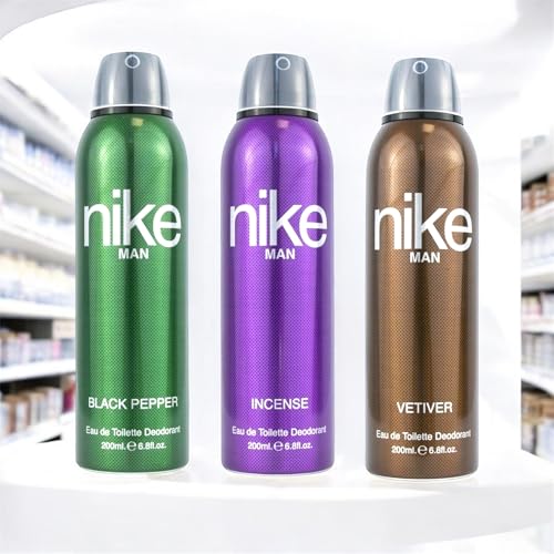 Nike Unisex Black Pepper + Incense + Patchouli Fresh Spray Deodorant For Man - Pack Of 3 (200Ml Each), 3 Count - Image 5