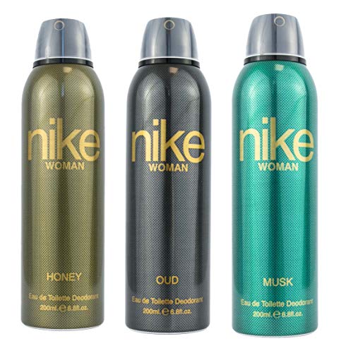 Nike Unisex Honey + Oud + Musk Spray Deodorant For Woman- Pack Of 3 (200Ml Each), 3 Count