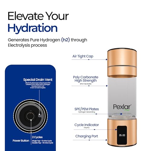 HYDROGEN WATER Bottle | 2 Cycle | 1 Year Warranty | SPE-PEM Technology - Platinum Titanium plates | No Chlorine No Ozone Mixing | H2 > 5000 PPB | -ORP -750 mv| Purity 99.9% H2 - Image 5