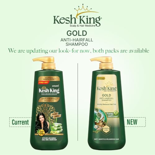 Kesh King Gold Anti Hairfall Shampoo, Reduces Hair Fall, Makes Hair Strong, Strengthens, Nourishes & Conditions, For Soft, Smooth & Voluminous Hair, For Men & Women, 1000 ml - Image 3