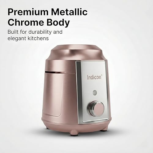 Indicon Turbo 1300W Copper Motor Mixer Grinder with 3 Stainless Steel Jar 3-Speed Control, Heavy Duty for Grinding, Blending & Juicing, (Rose Gold) (Rose Gold) - Image 3
