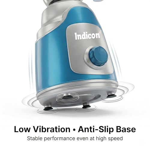 Indicon Exter 1000 Watt Mixer Grinder with 3 Jars, Blue and Silver, 1 HP Motor - Image 5