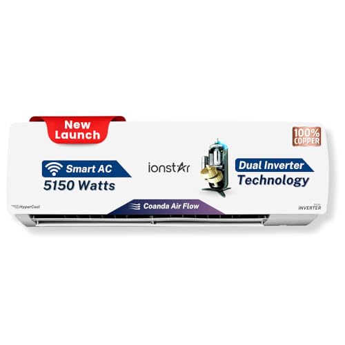 Ionstar 1.5 Ton 3 Star Dual Inverter Split AC - Smart Wifi | Copper Coil | 30% More Cooling 5150 Watts Capacity | 6-1 Flexi Modes | Heavy Duty Indoor - Auto Self Clean - Diagnosis| IN153S-25ME5190-WF