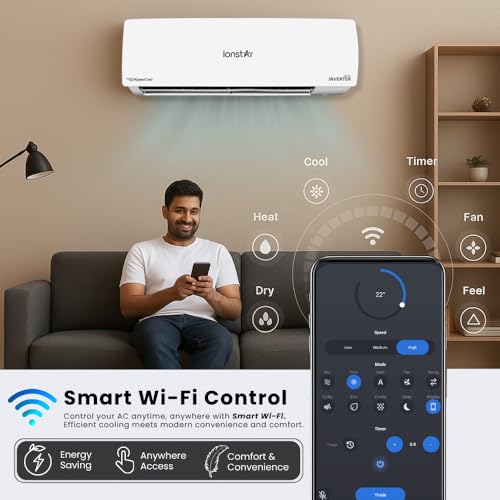 Ionstar 1.5 Ton 3 Star Dual Inverter Split AC - Smart Wifi | Copper Coil | 30% More Cooling 5150 Watts Capacity | 6-1 Flexi Modes | Heavy Duty Indoor - Auto Self Clean - Diagnosis| IN153S-25ME5190-WF - Image 4