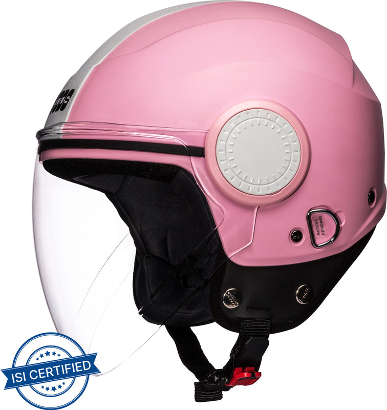 STUDDS URBAN OPEN FACE PINK- M Motorsports Helmet(Pink White Strip)