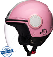 STUDDS URBAN OPEN FACE PINK- M Motorsports Helmet(Pink White Strip) - Image 3