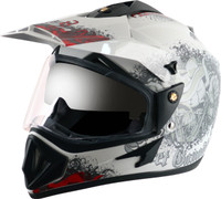 VEGA Off Road D/V Gangster Motorbike Helmet(White Red) - Image 3