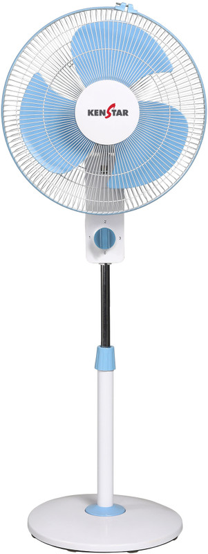 Kenstar Wind Speed with 2 Year Warranty 400 mm Pedestal Fan(White, Blue | Pack of 1)