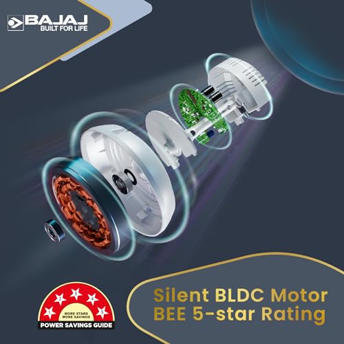 Bajaj Frore Turbo BLDC 1200 MM 5 Star Rated Ceiling Fans For Home | BEE Stars Rated Energy Efficient Ceiling Fan | Aluminium Motor | 2 Years Warranty 【 Red Walnut】 - Image 3