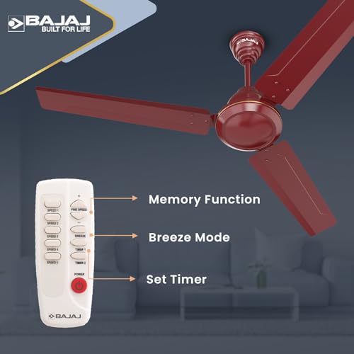 Bajaj Frore Turbo BLDC 1200 MM 5 Star Rated Ceiling Fans For Home | BEE Stars Rated Energy Efficient Ceiling Fan | Aluminium Motor | 2 Years Warranty 【 Red Walnut】 - Image 6