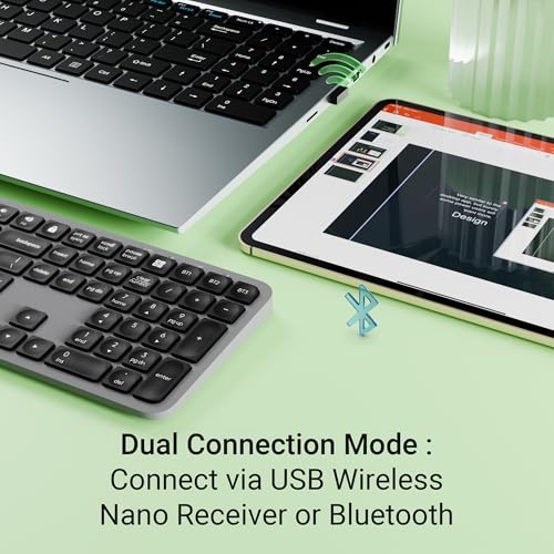 ZEBRONICS K5002MW Slim Wireless Keyboard with in-Built Battery, Copilot AI Key, Windows | Mac | iOS | Android, Scissor Switch, 3 Bluetooth + 2.4Ghz, 109 Keys, 13 Multimedia Keys, Type C Charging - Image 3