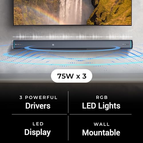 ZEBRONICS Juke bar 9550 pro 5.2 Soundbar (625 Watts), Dolby Audio, Dual Wireless Subwoofer & Wired Satellite, BT v5.3, HDMI ARC, Optical, Powerful Bass, RGB LED Lights, Wall Mountable, Silver - Image 5