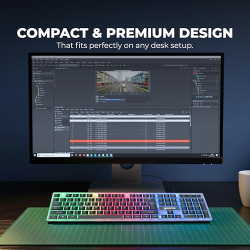 Geonix Cruiser K5, Wired Gaming Keyboard, 104 Keys, 1.5m Cable, 12 Multimedia Keys, USB Interface, RGB Colour, Plug and Play - Image 5