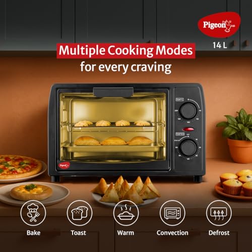 Pigeon Oven Toaster Grill 14 Liters OTG| 900 Watts| Toast, Grill, Bake & Roast | Heat Resistant Tempered Glass| Black - Image 6