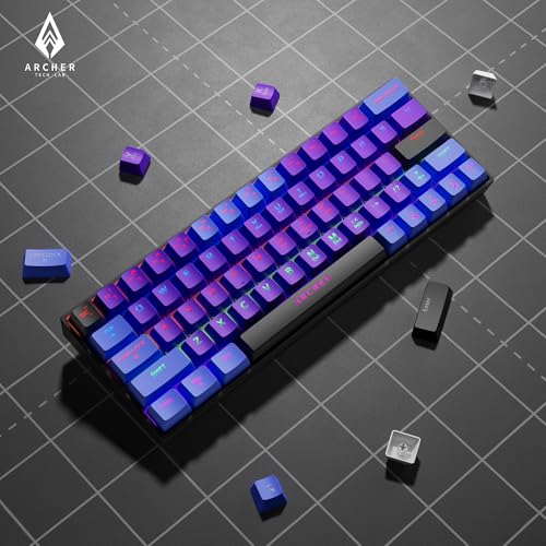 Archer Tech Lab Wired Mechanical Gaming Keyboard| 60% Compact, 63 Keys+ 26 Anti-Ghosting, Blue Switches Tactile Feedback, 17 RGB Effects, 50 Million Clicks for Laptop Mac PS4 PS5 Xbox (Astra M400) - Image 7
