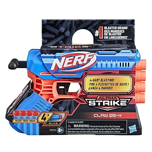 Nerf Alpha Strike Claw Qs-4 Blaster 4 Official Nerf Elite Foam Darts,Multicolor - Image 4