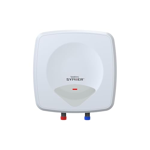 Symphony SYPHER 10 Litre Storage Water Geyser | BEE 5 star Rating Water Heater | 2KW Heating | Glassline Tank | 8 Bar Pressure Compatibility | Warranty: 7 Yr Tank, 3 Yr Heating element, 2 Yr Product