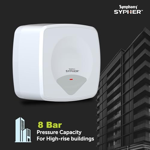 Symphony SYPHER 10 Litre Storage Water Geyser | BEE 5 star Rating Water Heater | 2KW Heating | Glassline Tank | 8 Bar Pressure Compatibility | Warranty: 7 Yr Tank, 3 Yr Heating element, 2 Yr Product - Image 2