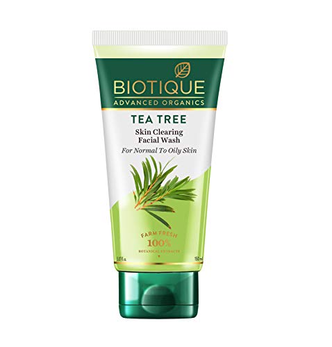 Biotique Tea Tree Skin Clearing Face Wash | Acne & Pimple Treatment Face Wash | Helps Control Oil, Reduce Blemishes & Prevent Breakouts | Enriched with 100% Botanical Extracts | 150ml