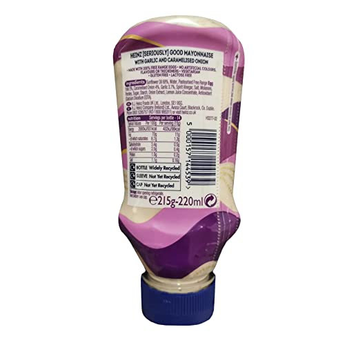 Heinz [Seriously] Good Mayonnaise with Garlic and Caramelised Onion, 220 ml ℮ 7.58 oz ℮ 215 g, 8 Pack - Image 2