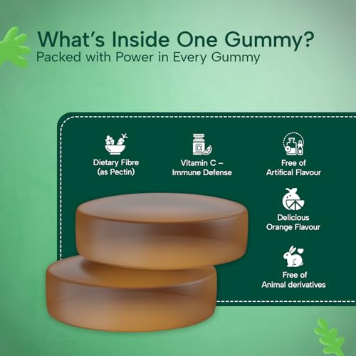 R3SET Vitamin C Gummies - 30 Days | Boosts Immunity & Enhances Skin Glow | Gluten-Free | Daily Antioxidant Support for Radiant Skin & Overall Wellness I Zero Calorie | Orange Flavoured - Image 3