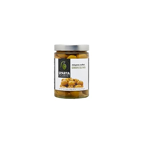 Sparta Gourmet Jalapeno Stuffed Green Olives • Vegan & Non-GMO Verified, 20.46 oz ℮ 580 g - Image 4