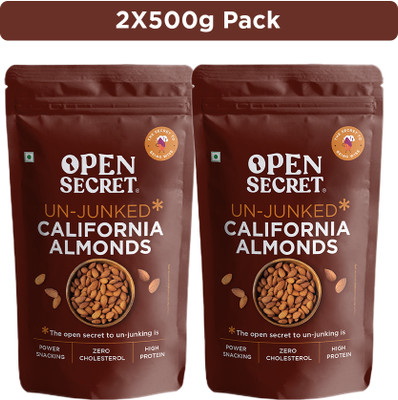 OPEN SECRET Premium California Badam - High Protein Dry Fruit, Fasting Vrat Special Almonds(2 x 0.5 kg) - Image 2