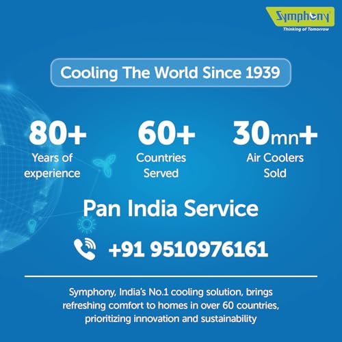 Symphony Diet 12T Tower Air Cooler | Honeycomb Cooling Pad | Powerful Blower | Auto Louver Movement | Cool Flow Dispenser | 12L | 1-Year Warranty - Image 4