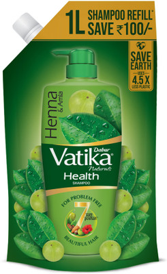 DABUR VATIKA Health Shampoo Refill Pouch | With 7 natural ingredients | Controls Frizz(1 L) - Image 2