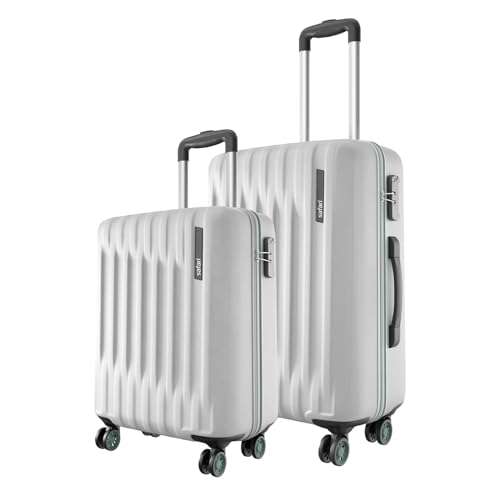 Safari Ray Neo 8 Wheels Set of 2 (Cabin + Medium) Trolley Bags, Hard Case Polycarbonate 360 Degree Wheeling Luggage for Men & Women, Travel Bag Suitcase for Travel, Trolley Bags for Travel, Cloud Grey