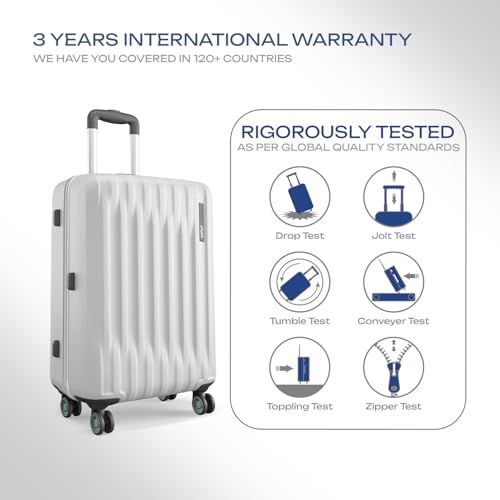 Safari Ray Neo 8 Wheels Set of 2 (Cabin + Medium) Trolley Bags, Hard Case Polycarbonate 360 Degree Wheeling Luggage for Men & Women, Travel Bag Suitcase for Travel, Trolley Bags for Travel, Cloud Grey - Image 7