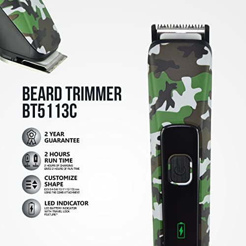 Havells Bt5113 Rechargeable Beard Trimmer,Super Fast Charge,Trimming Lengths Upto 13 Mm For Multiple Styles (Military) (Black&Green),Men - Image 3
