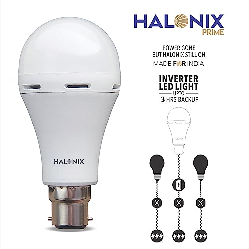 Halonix 8.5 Watt B22 LED White Rechargeable Emergency light Inverter Bulb, Pack of 1 - Image 3