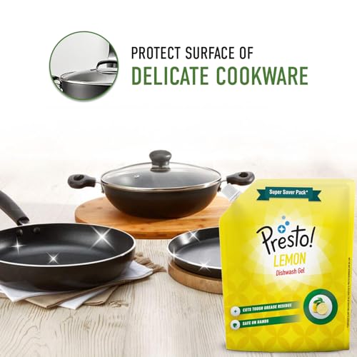Amazon Brand - Presto! Dishwash Gel Refill Pouch | Lemon | 2 Litre | Leaves No Residue And Foul Smell | Grease Cleaner For All Utensils - Image 5
