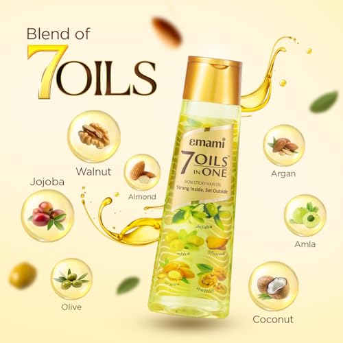 Emami 7 Oils in One Hair Oil | Makes Hair 20x Stronger and Manageable | Coconut Oil, Amla, Jojoba, Olive, Walnut, Argan & Almond Oils | 500 ML - Image 4