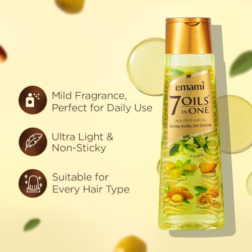 Emami 7 Oils in One Hair Oil | Makes Hair 20x Stronger and Manageable | Coconut Oil, Amla, Jojoba, Olive, Walnut, Argan & Almond Oils | 500 ML - Image 7