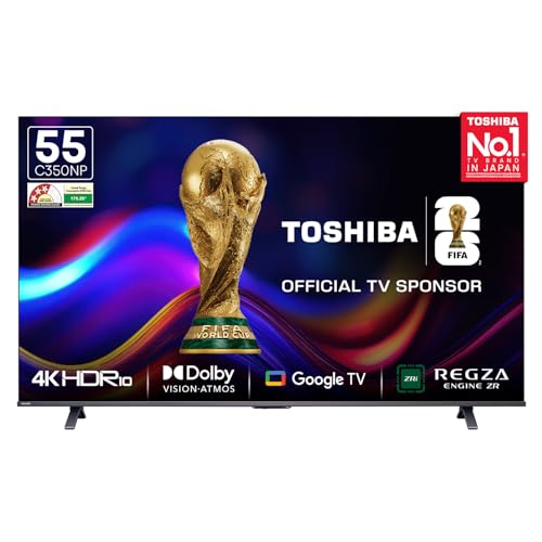 Toshiba 139 cm (55 inches) C350NP Series 4K Ultra HD Smart LED Google TV 55C350NP (Black)