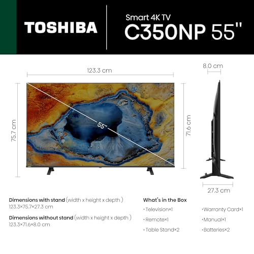 Toshiba 139 cm (55 inches) C350NP Series 4K Ultra HD Smart LED Google TV 55C350NP (Black) - Image 5