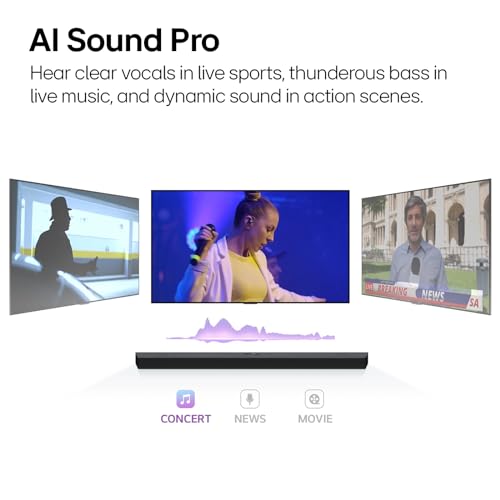 LG S40T 300W 2.1 Channel Dolby Digital, DTS Digital Surround, AI Sound Pro, Wow Interface Soundbar with HDMI, USB & Bluetooth Connectivity (Black) - Image 6