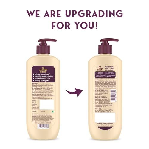 Bajaj Almond Drops Nourishing Body Lotion With Almond Butter | 72 Hr Moisture Retention | Enhances Skin Glow | Improves Skin Barrier | For All Skin Types | 400 ML - Image 3