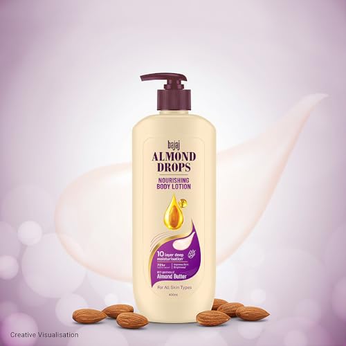 Bajaj Almond Drops Nourishing Body Lotion With Almond Butter | 72 Hr Moisture Retention | Enhances Skin Glow | Improves Skin Barrier | For All Skin Types | 400 ML - Image 4