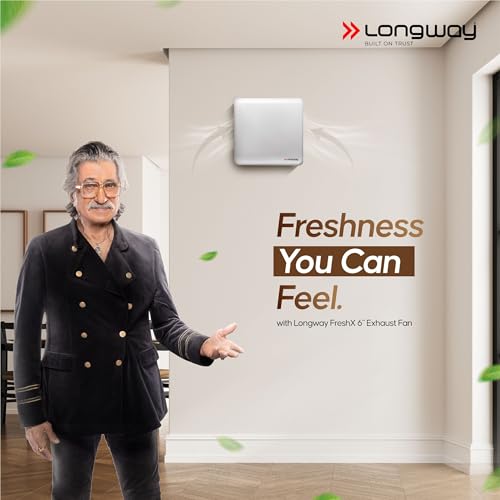 LONGWAY FreshX 6 Inch 150 mm Energy Efficient Exhaust Fan | High Speed Powerful Motor | Noiseless Operation | Rust Proof | Suitable for Bathroom, Kitchen, Office (White) - Image 3