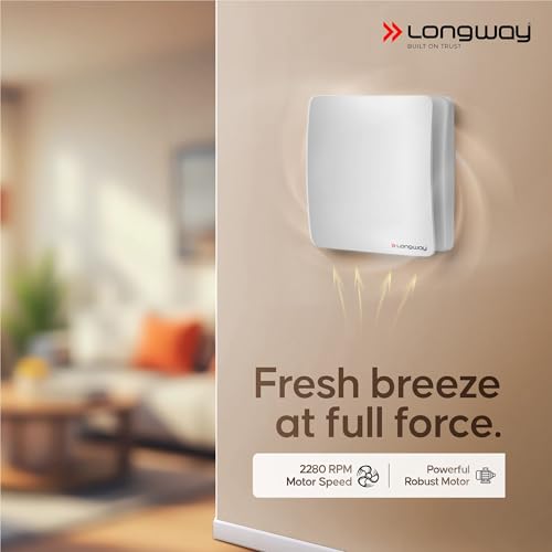 LONGWAY FreshX 6 Inch 150 mm Energy Efficient Exhaust Fan | High Speed Powerful Motor | Noiseless Operation | Rust Proof | Suitable for Bathroom, Kitchen, Office (White) - Image 5