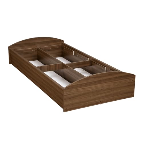 Nilkamal Addison Wooden Single Bed with Storage | Engineered Wood | Knock Down | 1 Year Warranty | Classic Walnut - Image 5